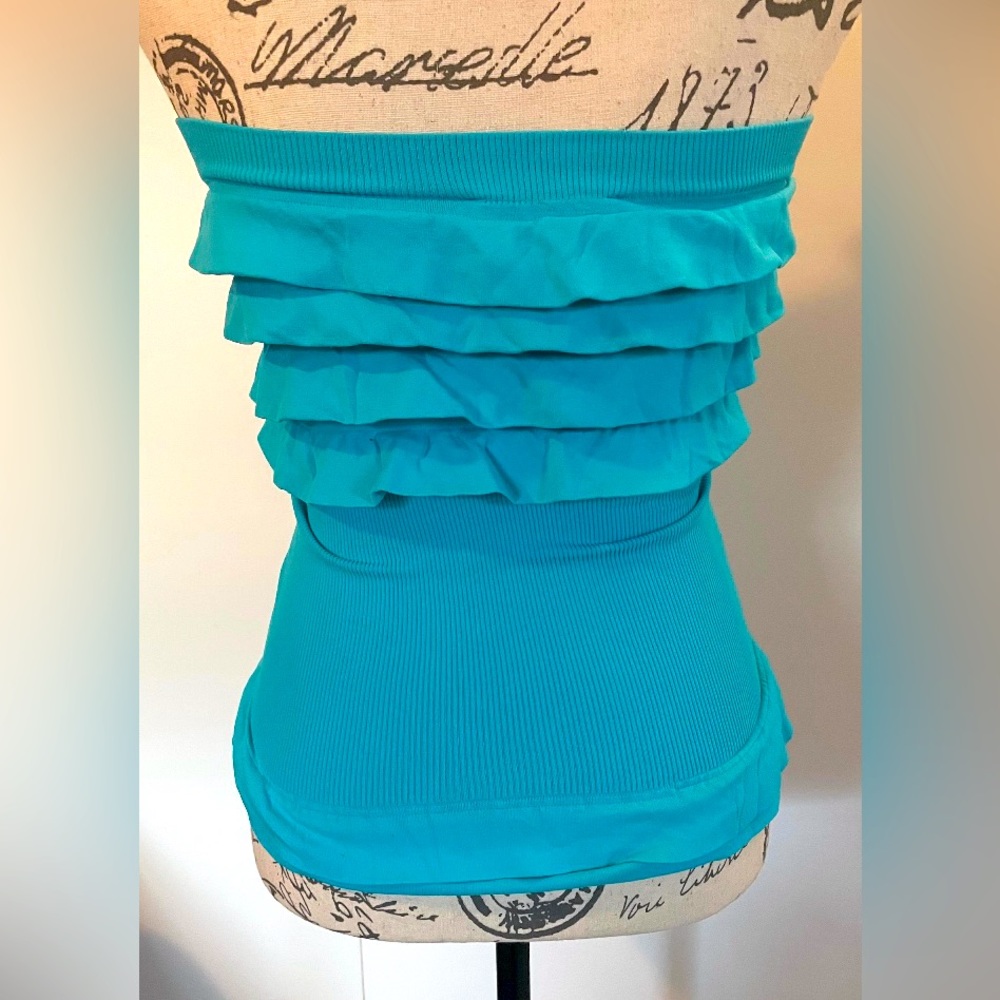 Y2k Turquoise Bebe Tube Halter Top size petite small